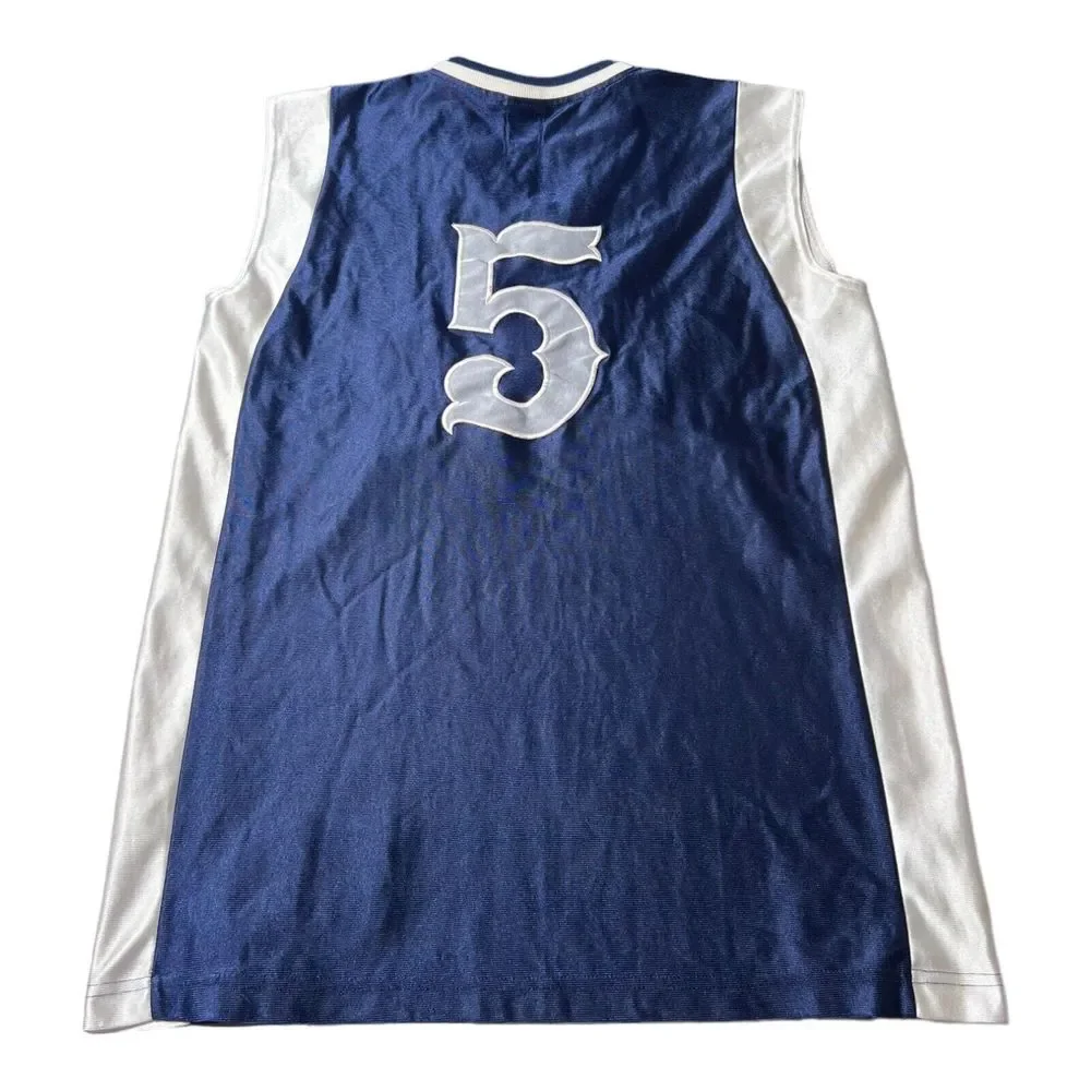 Alleson Athletic Tribe Dark Blue Basketball Jersey #5 Women’s Size L, USA Made.
